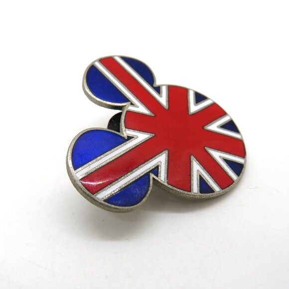Lot 2‎ Disney Mickey Mouse Flag Pins United States United Kingdom Enamel - Picture 14 of 16